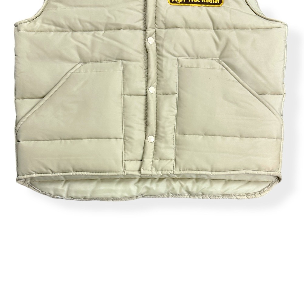 VTG 80s CO-OP Agri-Trac Radial Puffer Quilted Vest‎ Tan Men's Size Large Patch - Picture 5 of 13